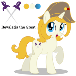 Size: 1024x1024 | Tagged: safe, artist:arediejie, oc, oc only, oc:revalatia, species:pony, species:unicorn, bicorne, clothing, female, hat, mare, reference sheet, simple background, solo, transparent background, vector