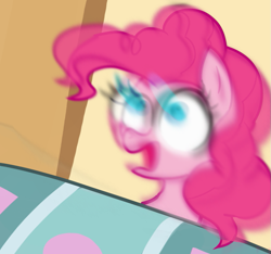 Size: 853x800 | Tagged: safe, artist:colochenni, character:pinkie pie, species:earth pony, species:pony, /mlp/, 4chan, colored, drawthread, female, funny, mare, meme, motion blur, ponified animal photo, ponified meme, reaction image, solo