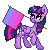 Size: 50x50 | Tagged: safe, artist:guzzlord, character:twilight sparkle, character:twilight sparkle (alicorn), species:alicorn, species:pony, animated, bi twi, bilight sparkle, bisexual pride flag, bisexuality, female, flag, icon, mare, mouth hold, pixel art, pride, pride flag, simple background, solo, transparent background, true res pixel art
