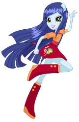 Size: 1692x2625 | Tagged: safe, artist:rosesweety, my little pony:equestria girls, boots, clothing, female, lingling ironfan, long hair, regal academy, running, shoes, simple background, skirt, solo, transparent background, vector