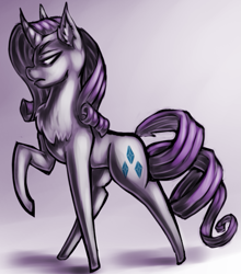 Size: 533x606 | Tagged: safe, artist:countaile, character:rarity, species:pony, species:unicorn, chest fluff, female, raised hoof, solo, standing