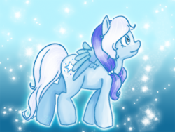 Size: 800x600 | Tagged: safe, artist:cloverminto, species:pegasus, species:pony, g3, abstract background, female, g3 to g4, generation leap, mare, silver glow, solo