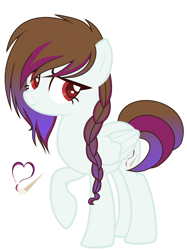 Size: 1024x1369 | Tagged: safe, artist:k3elliebear, oc, species:pegasus, species:pony, braid, female, mare, simple background, solo, white background