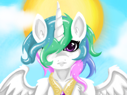 Size: 680x512 | Tagged: safe, artist:silvercommando, character:princess celestia, female, looking at you, solo