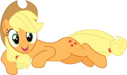 Size: 9989x5916 | Tagged: safe, artist:racefox, character:applejack, episode:apple family reunion, g4, my little pony: friendship is magic, absurd resolution, female, looking at you, on side, simple background, solo, transparent background, vector