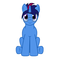 Size: 1200x1200 | Tagged: safe, artist:thequeen, oc, oc only, oc:marquis majordome, species:pony, species:unicorn, 2019 community collab, derpibooru community collaboration, glasses, looking at you, simple background, sitting, solo, transparent background