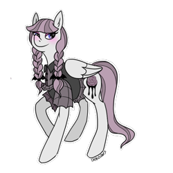 Size: 650x650 | Tagged: safe, artist:denkis, character:inky rose, species:pegasus, species:pony, episode:honest apple, g4, my little pony: friendship is magic, blushing, braid, cute, inkabetes, solo