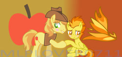 Size: 1280x603 | Tagged: safe, artist:mlplover0711, character:braeburn, character:spitfire, female, male, shipping, spitburn, straight
