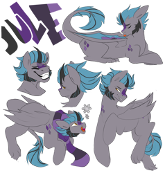 Size: 1280x1343 | Tagged: safe, artist:girlpolarbear, artist:teapup, oc, oc:jule, species:pony, clothing, commission, diamond, feather, grin, preening, scarf, sketch page, smiling, solo