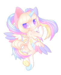 Size: 932x1149 | Tagged: safe, artist:miniaru, oc, oc:angel cake, species:alicorn, species:pony, colored hooves, colored wings, cute, female, looking at you, mare, plot, simple background, smiling, solo, transparent background, underhoof