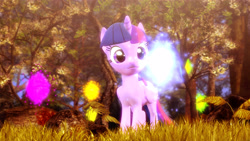 Size: 3840x2160 | Tagged: safe, artist:backmaker, character:twilight sparkle, character:twilight sparkle (alicorn), species:alicorn, species:pony, 3d, female, forest, forest fantasy, magical, solo, source filmmaker