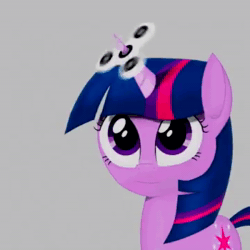 Size: 360x360 | Tagged: safe, artist:sheeppony, edit, editor:acewissle, character:twilight sparkle, species:pony, species:unicorn, animated, cute, dead or alive (band), female, fidget spinner, hypnotic, music, solo, sound, sound edit, webm, you spin me right round
