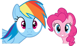 Size: 6516x3929 | Tagged: safe, artist:geometrymathalgebra, character:pinkie pie, character:rainbow dash, species:earth pony, species:pegasus, species:pony, episode:tanks for the memories, g4, my little pony: friendship is magic, .svg available, female, looking at you, mare, vector