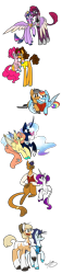 Size: 844x3703 | Tagged: safe, artist:summer-cascades, character:applejack, character:capper dapperpaws, character:cheese sandwich, character:fizzlepop berrytwist, character:fluttershy, character:pinkie pie, character:princess luna, character:quibble pants, character:rainbow dash, character:rarity, character:soarin', character:tempest shadow, character:twilight sparkle, character:twilight sparkle (alicorn), species:abyssinian, species:alicorn, species:anthro, species:earth pony, species:pegasus, species:pony, species:unicorn, ship:capperity, ship:cheesepie, ship:lunashy, ship:quibbledash, ship:soarinjack, ship:tempestlight, my little pony: the movie (2017), anthro with ponies, armor, butterfly, cat, clothing, eye scar, female, glasses, height difference, jewelry, lesbian, male, mane six, reading, regalia, scar, scared, shipping, shirt, simple background, straight, transparent background