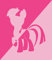Size: 1920x2232 | Tagged: safe, artist:awesomedude14, derpibooru original, character:twilight sparkle, species:pony, species:unicorn, duotone, female, happy, mare, one hoof raised, pink, simple background, solo