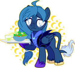 Size: 1280x1160 | Tagged: safe, artist:daydreamprince, base used, oc, oc:lorelei snowflake, species:pegasus, species:pony, female, food, mare, salad, solo, tray