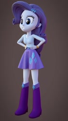 Size: 1080x1920 | Tagged: safe, artist:creatorofpony, artist:rjrgmc28, character:rarity, my little pony:equestria girls, 3d, blender, boots, clothing, female, shoes, skirt, solo