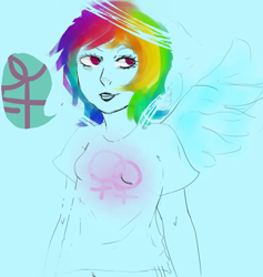 Size: 606x640 | Tagged: safe, artist:do-it-emily, character:rainbow dash, humanized, piercing, winged humanization