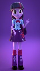 Size: 1080x1920 | Tagged: safe, artist:rjrgmc28, character:twilight sparkle, character:twilight sparkle (alicorn), my little pony:equestria girls, 3d, blender, female, solo