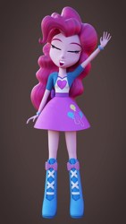 Size: 1080x1920 | Tagged: safe, artist:creatorofpony, artist:rjrgmc28, character:pinkie pie, my little pony:equestria girls, 3d, blender, boots, bracelet, clothing, eyes closed, female, high heel boots, jewelry, shoes, skirt, solo