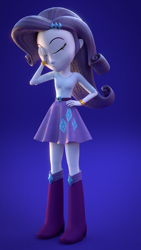 Size: 1080x1920 | Tagged: safe, artist:creatorofpony, artist:rjrgmc28, character:rarity, my little pony:equestria girls, 3d, blender, boots, bracelet, clothing, facepalm, female, jewelry, shoes, skirt, solo