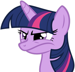 Size: 6175x5980 | Tagged: safe, artist:fallingferret, character:twilight sparkle, character:twilight sparkle (unicorn), species:pony, species:unicorn, episode:too many pinkie pies, g4, my little pony: friendship is magic, annoyed, bust, female, mare, simple background, solo, transparent background, vector