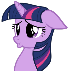 Size: 7088x7362 | Tagged: safe, artist:fallingferret, character:twilight sparkle, character:twilight sparkle (unicorn), species:pony, species:unicorn, episode:hurricane fluttershy, g4, my little pony: friendship is magic, bust, cute, duckface, eye shimmer, female, floppy ears, mare, pouting, sad, simple background, solo, transparent background, twiabetes, vector