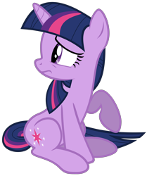 Size: 5170x6190 | Tagged: safe, artist:fallingferret, character:twilight sparkle, character:twilight sparkle (unicorn), species:pony, species:unicorn, episode:a canterlot wedding, g4, my little pony: friendship is magic, female, frown, looking at something, mare, raised hoof, sad, simple background, sitting, solo, transparent background, vector