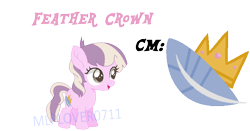 Size: 752x395 | Tagged: safe, artist:mlplover0711, base used, oc, oc only, oc:feather crown, parent:diamond tiara, parent:featherweight, parents:feathertiara, cutie mark, female, filly, next generation, offspring, simple background, solo, watermark
