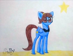 Size: 1124x868 | Tagged: safe, artist:dialysis2day, oc, oc:sally, species:pegasus, species:pony, bow tie, female, glasses, mare, solo, traditional art