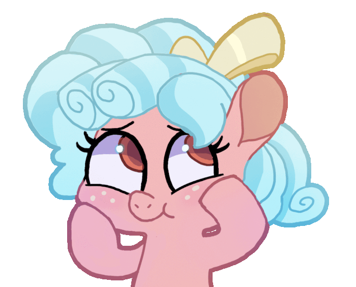 Size: 700x564 | Tagged: safe, artist:swerve-art, character:cozy glow, species:pony, animated, bust, cheek squish, colored pupils, cozy glow is best facemaker, cozybetes, cute, face of evil, female, filly, foal, frame by frame, simple background, solo, squishy cheeks, transparent background, up to no good