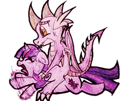 Size: 922x767 | Tagged: safe, artist:ask-cutetwinkiepie, artist:justagirlonline, character:spike, character:twilight sparkle, older, riding, teenager