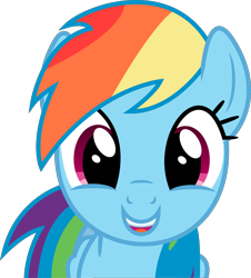 Size: 5424x6000 | Tagged: safe, artist:skie-vinyl, character:rainbow dash, species:pegasus, species:pony, episode:the super speedy cider squeezy 6000, g4, my little pony: friendship is magic, bust, cute, dashabetes, female, hnnng, looking at you, mare, open mouth, simple background, smiling, solo, transparent background, vector