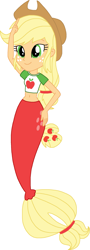 Size: 873x2433 | Tagged: safe, artist:cruelladevil84, character:applejack, my little pony:equestria girls, belly button, female, mermaid, mermaid tail, mermaidized, simple background, solo, species swap, white background