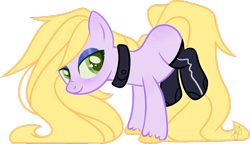 Size: 1024x591 | Tagged: safe, artist:daydreamprince, oc, oc only, oc:foxtrot (ice1517), species:earth pony, species:pony, bedroom eyes, blank flank, clothing, collar, colored sclera, eyeshadow, femboy, freckles, heart eyes, latex, latex socks, makeup, male, rearing, simple background, socks, solo, stallion, transparent background, unshorn fetlocks, wingding eyes