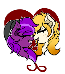 Size: 2200x2500 | Tagged: safe, artist:theawkwarddork, oc, oc only, species:earth pony, species:pony, bust, female, heart, lesbian, punk, simple background, transparent background