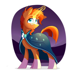 Size: 2748x2706 | Tagged: safe, artist:tehshockwave, character:sunburst, species:pony, species:unicorn, abstract background, clothing, glasses, glowing horn, horn, magic, male, robe, smiling, solo, stallion, sunburst's robe