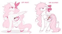 Size: 1204x664 | Tagged: safe, artist:teapup, artist:teapupppy, oc, oc:teddy bear, species:pegasus, species:pony, bow, canterlot avenue, cute, draw this again, pink, redraw, solo