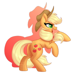Size: 5000x5000 | Tagged: safe, artist:lavenderheartsmlp, character:applejack, species:pony, colored pupils, cute, female, heart eyes, jackabetes, open mouth, profile, rearing, shadow, signature, simple background, solo, transparent background, wingding eyes