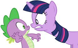 Size: 1024x629 | Tagged: safe, artist:fallingcomets, character:spike, character:twilight sparkle, character:twilight sparkle (unicorn), species:dragon, species:pony, species:unicorn, close-up, duo, extreme close up, female, looking at each other, male, mare, personal space invasion, simple background, transparent background, vector