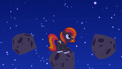 Size: 1920x1080 | Tagged: safe, artist:reverse studios, artist:xflamerunnerx, oc, oc:flame runner, oc:flamerunner, species:pony, fanfic, lost on the moon, moon, space