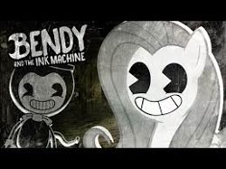 Size: 259x194 | Tagged: safe, artist:vannamelon, character:fluttershy, species:pegasus, species:pony, bendy, bendy and the ink machine, black and white, cute, face swap, female, fluttershy plays, grayscale, male, mare, monochrome, shyabetes, smiling, thumbnail, vannamelon