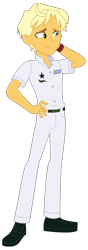 Size: 630x1785 | Tagged: safe, artist:maretrick, character:ragamuffin, equestria girls:spring breakdown, g4, my little pony: equestria girls, my little pony:equestria girls, spoiler:eqg series (season 2), belt, clothing, freckles, jeans, male, pants, ragamuffin (equestria girls), shirt, shoes, simple background, solo, transparent background, vector, watch