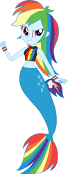 Size: 945x2412 | Tagged: safe, artist:cruelladevil84, character:rainbow dash, my little pony:equestria girls, belly button, bracelet, clothing, jewelry, mermaid, mermaid tail, mermaidized, midriff, species swap, swimsuit