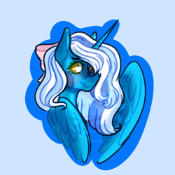 Size: 1000x1000 | Tagged: safe, artist:grateful-dead-raised, oc, oc:fleurbelle, species:pony, bow, cute, hair bow, smiling, smiling at you, wings, yellow