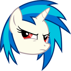 Size: 4040x4055 | Tagged: safe, artist:namelesshero2222, character:dj pon-3, character:vinyl scratch, species:pony, species:unicorn, absurd resolution, bust, female, portrait, red eyes, simple background, solo, transparent background, vector, wrong eye color