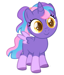 Size: 1100x1300 | Tagged: safe, artist:tears2shed, oc, oc only, oc:violet glow, species:alicorn, species:pony, alicorn oc, female, filly, ponytail, simple background, solo, transparent background