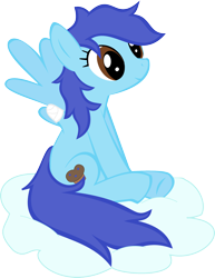 Size: 1630x2108 | Tagged: safe, artist:oceanbreezebrony, oc, oc:blueberry muffin, species:pegasus, species:pony, amputee, bandage, cloud, female, mare, missing limb, one winged pegasus, simple background, solo, stump, transparent background