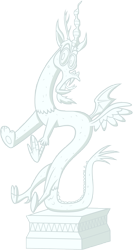 Size: 6000x11267 | Tagged: safe, artist:emper24, character:discord, species:draconequus, episode:the return of harmony, g4, my little pony: friendship is magic, fangs, male, petrification, scared, simple background, solo, statue, statue discord, transparent background, turned to stone, vector