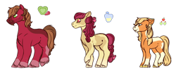 Size: 4776x1937 | Tagged: safe, artist:grateful-dead-raised, character:apple bloom, character:applejack, character:big mcintosh, species:earth pony, species:pony, redesign